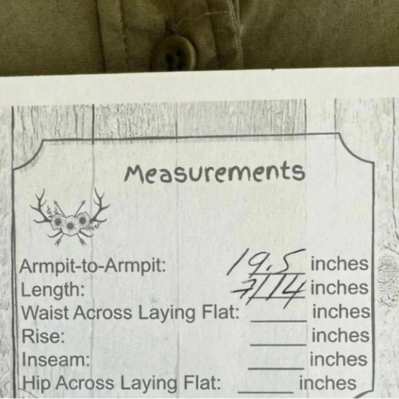 Vetta Olive Green Long Sleeves Button Down Cropped lightweight Top SZ S #1971 - Picture 8 of 9